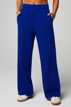 Year Round Terry Wide Leg Pant Fabletics Admiral Blue female Activewear >> Womens >> Bottoms >> Pants & Joggers >> Lounge Pants Year Round Terry regular Everyday/Lounge External Pockets/UPF Protection Royal Blue Sweatpants, Female Activewear, Admiral Blue, Blue Sweatpants, College Fits, Wide Leg Sweatpants, French Terry Fabric, Wide Leg Pant, Lounge Pants