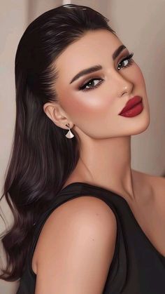 #lipstick#facemask#eyeliner#conceler#viral#for you# Red Lipstick Makeup Looks, Fall Wedding Makeup, Romantic Makeup, Wedding Guest Makeup, Date Night Makeup, Holiday Makeup Looks, Hair And Makeup Tips, Makeup Mistakes, Makeup Transformation