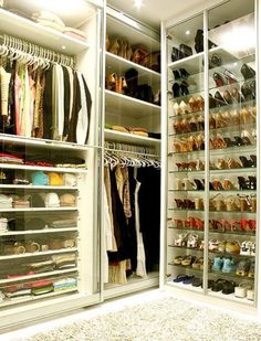 the closet is full of shoes and other items