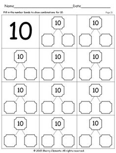 the number ten worksheet for numbers to 10 is shown in black and white