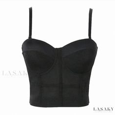 Lasaky - Fishbone Corset: A Convertible and Fashionable Innerwear with Detachable Straps and Eight-Row Hooks for a Sexy and Breathable Contoured Fit Party Crop Tops, Crop Top Women, Camisole Bra, Tank Outfit, Woman Clothes, Crop Top Casual, Summer Crop Tops, Womens Cami, Style Noir