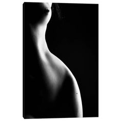 a black and white photo of a nude woman's back with no shirt on