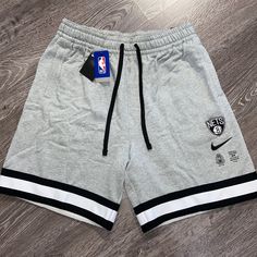 Nike Nba Brooklyn Nets Courtside Fleece Shorts Cn0065-063 Mens New Nike Nba, Running Shorts Men, Nike Dri Fit Shorts, Nike Sweatpants, Shorts Nike, Brooklyn Nets, Training Shorts, Fleece Shorts, Active Wear Shorts