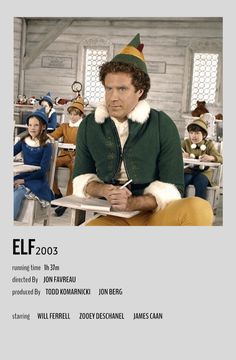 the elf is sitting in front of his class