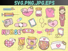 the nurse clipart set includes nurses, baby items and other medical related objects for use in this project