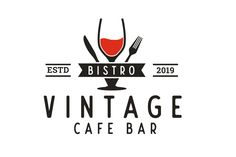 the logo for bistro's vintage cafe bar, which has been converted to look like