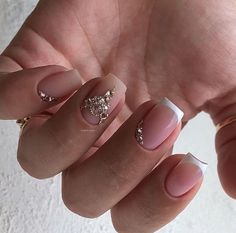 Water Nails, Subtle Nails, Swarovski Nails, Gelish Nails, Blush Nails, Shellac Nails, Nail Swag, Pretty Nail Art, Nails Desing