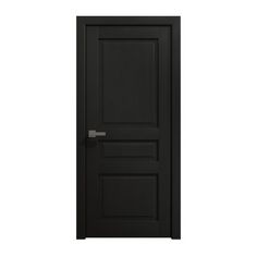 a black door on a white background