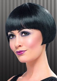 Womens 20's Flapper Bob Wig Short Black Fancy Dress Gangster Straight Vampire Fun Short Hair, Flapper Bob, Black Fancy Dress, Wig Short Black, Womens Bob Hairstyles, 90s Haircuts, Flapper Girls