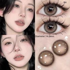 Natural Eye Contacts, Rare Eye Colors, Cool Contacts, Eye Lens Colour, Membentuk Alis, Colored Eye Contacts, Cosmetic Contact Lenses, Eye Contacts, Pretty Eye Makeup