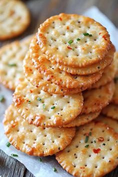 crackers are stacked on top of each other