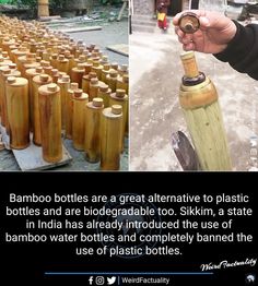 an image of bamboo bottles being sold in india