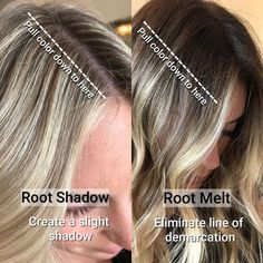 Blonde Chronicles, Shadow Roots Hair, Root Melt, Root Shadow, Hair Codes, Redken Hair Products, Hair Color Formulas, Hair Color Techniques