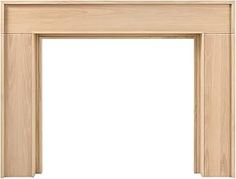 Modern Ember Leavitt Wood Fireplace Mantel Surround Kit in Unfinished | 56" x 42" Opening | 80" x 54" Overall | Minimal Modern Aesthetic | Includes Poplar Wooden Mantel Surround & Shelf