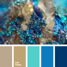 blue and brown color palette with some gold in the middle, including an assortment of different shades