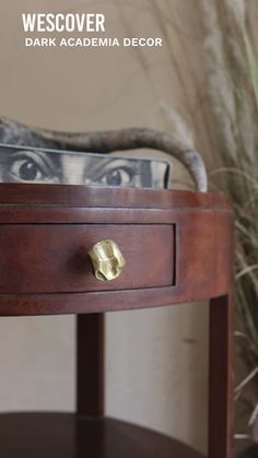 a close up of a drawer on a table