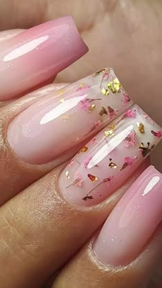 Pink Glitter Nails, Valentine Nails, Gold Nail, Colorful Nails, Rose Gold Nails, Makijaż Smokey Eye, Baby Boomer, Unique Nails, Floral Nails