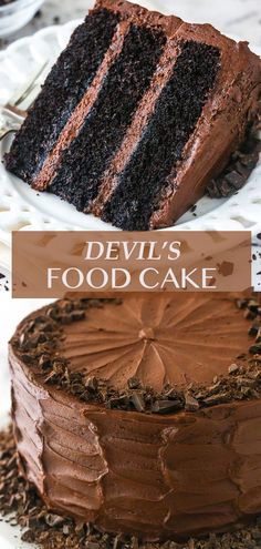 devil's food cake with chocolate frosting and sprinkles on top