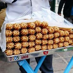 some kind of food that is on a cart