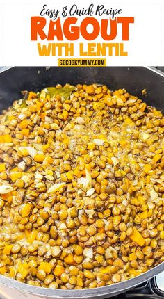 an easy and quick recipe with lentils in a skillet