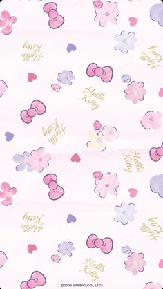 a pink and purple wallpaper with hearts on it