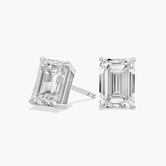 Channel timeless elegance as you add sparkle to your style with these stud earrings featuring  emerald-cut lab-grown diamonds. The 14k white gold setting completes the look with luxurious lustre. White Gold Set, Diamond Stud Earrings, Blue Nile, Diamond Stud, Diamond Earrings Studs, Diamond Studs, Emerald Cut, Lab Grown, Lab Grown Diamonds