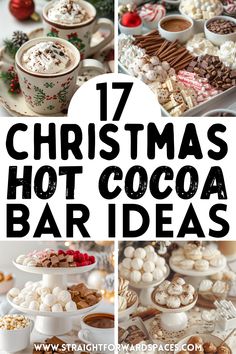 christmas hot cocoa bar ideas with text overlay