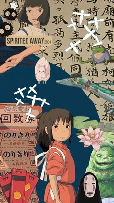 Anime Movie Wallpaper, Studio Gibley, Wallpaper Japanese, Collage Des Photos, Drawing Wallpaper, Iphone Wallpaper Themes