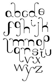 the letters are black and white in this type of font that has been drawn by hand