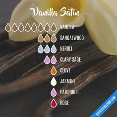 Sep 5, 2019 - Blend Recipe: 8 drops Vanilla, 3 drops Sandalwood, 3 drops Neroli, 2 drops Clary Sage, 1 drop Clove, 1 drop Jasmine, 1 drop Patchouli, 1 drop Rose Essential Oils Recipes, Diy Perfume