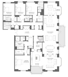 the floor plan for two bedroom apartments