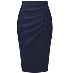 PRODUCT DETAILS: STYLE - Keep your look professional and stylish in this bodycon skirt from INSPIRE CHIC, featuring a high waist, pleated front, and button decor. OUTFIT - Pair with solid shirts and high heels for a chic office look. OCCASION - Focused on Ladies' Semi-Formal Wear - This skirt can be a perfect addition to almost any outfit from formal to daily wear, great for work, meetings, office, businesses, work, parties, cocktails, weddings, casual, daily dressing, etc. Formal High-waist Fitted Pencil Skirt, Fitted Blue Mini Skirt For Office, Fitted Blue Mini Skirt For Work, High-waisted Pencil Skirt For Office, Fitted High Waist Mini Skirt For Office, Blue Pencil Skirt For Office, Elegant Blue Pencil Skirt For Work, Elegant Blue Mini Skirt For Work, Blue Fitted Pencil Skirt For Workwear