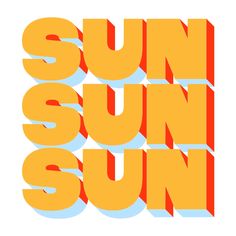 the word sun is shown in orange and blue