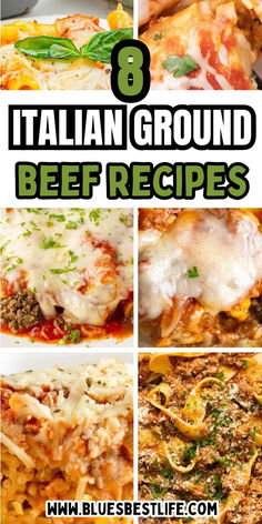 A collection of Italian beef pasta dinner recipes. Italian Ground Beef Recipes, Italian Ground Beef, Recipes For Pasta, Hamburger Meals, Pasta Ravioli, Group Recipes, Ravioli Lasagna