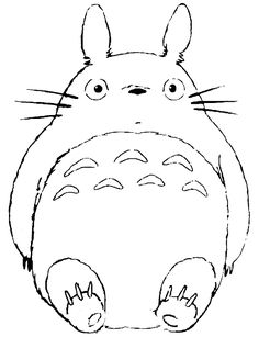 the cartoon totoro is sitting down with his eyes wide open and it's mouth