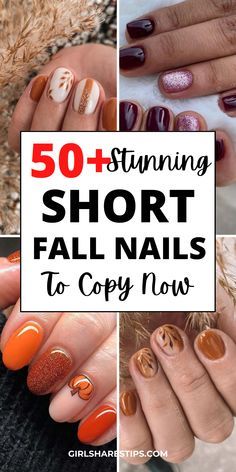 November Nails Fall, Short Fall Nails, November Nail Designs, Simple Fall Nails, Cute Short Nails, Fall Manicure, Fall Nail Trends, Fall Gel Nails, Cute Nails For Fall