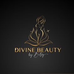 the logo for divine beauty by design, featuring a woman's face and hands