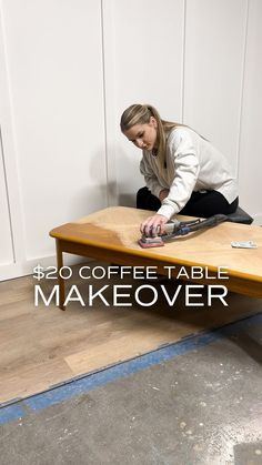 Refinished Wood Coffee Table, Coffee Table Renovation Diy Projects, How To Paint A Coffee Table, Coffee Table Flip Ideas, Rustic Coffee Tables Diy, Refinish Oak Coffee Table, Two Tone Coffee Table Diy, Flipped Coffee Table