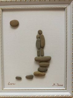 some rocks are arranged in the shape of a person