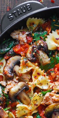 Italian Sausage Pasta with Spinach, Mushrooms, and Tomato Sauce Italian Sausage Recipes Pasta, Sausage Recipes For Dinner, Pasta With Spinach, Sausage Dinner, Sausage Pasta Recipes, Italian Sausage Pasta, Italian Sausage Recipes, Sausage Dishes, Pasta Dinners