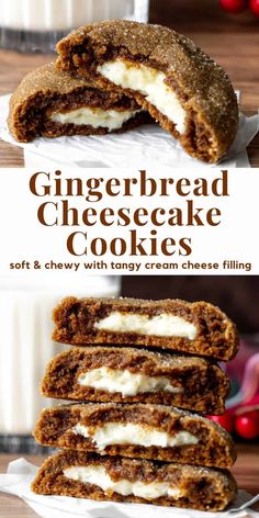 the recipe for gingerbread cheesecake cookies is so easy to make and it's delicious