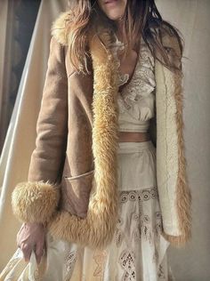 Penny Lane Jacket Outfit, Fur Coat Brown, Shearling Coat Womens, Brown Fur Coat, Afghan Coat, Festival Attire, Penny Lane Coat, Coat Fur, Vintage Boho Fashion