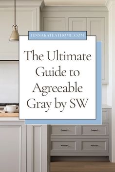 the ultimate guide to agreeable gray by sw in an all white kitchen with blue trim