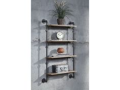 Add a touch of farmhouse industrial with the'Brantley'pipe wall shelfIdeal for any room in the homeGreat for exhibiting wall decor and as a stylish storage displayProviding spacious storage and decor to keep your home or office clean while adding an industrial styleTake your storage space to new lengths with this wall shelf.DIMENSIONS:Product Dimensions (Inches9W x 28D x 47HItem Width9Item Depth28Item Height47Item Weight30 lbPackage Dimensions (Inches17W x 52D x 4.75HPackage Width17Package Dept Decorative Bookshelves, Farmhouse Industrial, Ornament Storage, Wall Rack, Wood Floating Shelves, Storage Display, Acme Furniture, Clean Office, Wall Racks