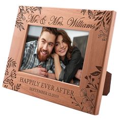 PRICES MAY VARY. ❣️​A HOUGHTFUL GIFT IDEA FOR MARRIED COUPLES: If you are looking for a well-thought gift to congratulate the new Mr. & Mrs., our newly designed customizable picture frames will end your searchings. These personalized photo frames are made for couples who are about to live their happily ever afters. ❣️GENTLY ENGRAVED DESIGNS: Our experienced design team’s special work shows itself in the beauty of flower and leaf engraves. When the new couples' wedding photos come together with t Wedding Gift Photo Frame, Laser Engraved Gifts For Grandparents, Personalized Picture Frame, Laser Puzzle, Wooden Wedding Gifts, Wedding Photo Frames, Engraved Photo Frame, Personalized Frames, Gifts For Newlyweds