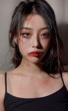 Bully Korea, Injury Aesthetic, Wound Makeup, Tomboy Aesthetic, Halloween Makeup Pretty, Korean Face, Zombie Makeup, Blood Art, Eye Photography