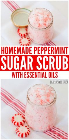 Scrub Ingredients, Peppermint Sugar Scrub, Peppermint Scrub, Baking Soda Shampoo Recipe, Homemade Gift Idea, Peppermint Sugar Scrubs, Baking Soda For Hair, Scrub Diy, Body Scrub Recipe