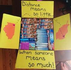 there is a sign that says distance means so little when someone means so much on it