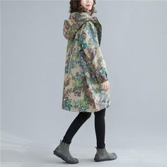 One size: length 88cm, bust 130cm, shoulder 45cm, sleeve 59cm. Notes: the Error within 3 cm due to manual measurement (Unit: cm 1 inch = 2.54 cm, 1 cm = 0.39 inch) Winter Raincoat With Pockets And Long Sleeves, Cotton Outerwear With Double-lined Hood, Khaki Long Sleeve Winter Raincoat, Hooded Cotton Outerwear For Fall, Hooded Cotton Fall Outerwear, Cotton Outerwear With Detachable Hood And Long Sleeves, Oversized Hooded Spring Windbreaker, Oversized Hooded Windbreaker For Spring, Long Sleeve Windbreaker For Rainy Weather