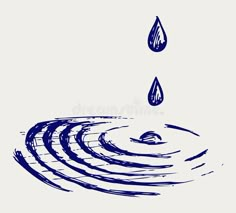 three drops of water falling from the sky royalty illustration